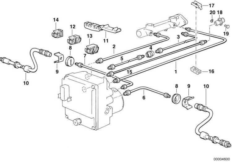 Brake pipe front ABS ->47368340529