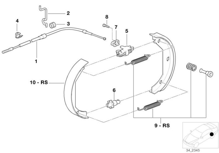 Parking brake/brake shoes ->47536340573