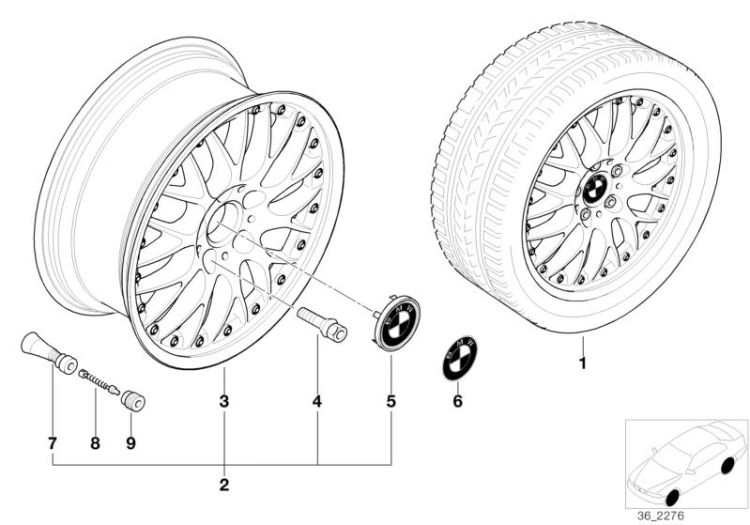 BMW l-alloy wheel,cross spoke comp.II 42 ->47507360089