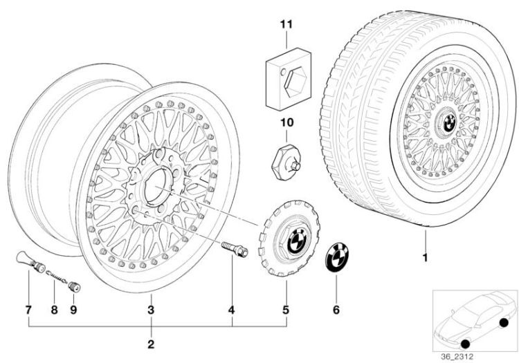 Cross-spoke,composite wheel (styl.5) ->903615