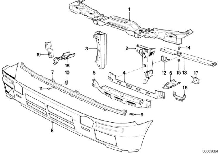 51711916186 Covering right Bodywork Front body BMW 3er E36 E30 >5084<, Recubrimiento derecho