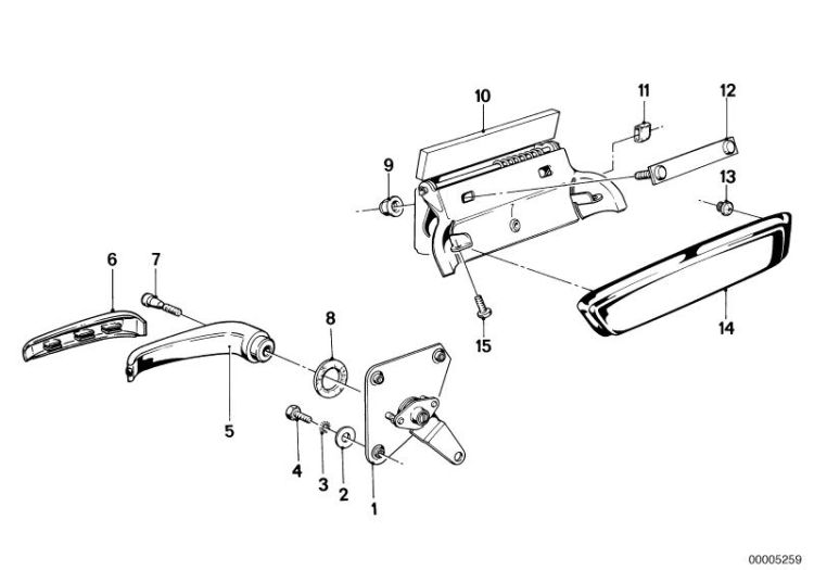 Locking system, door, front ->