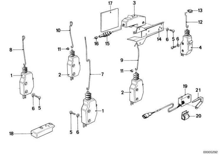 Actuator drivers side, Number 01 in the illustration