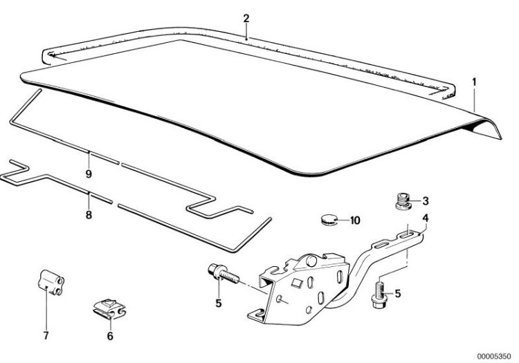 Single components for trunk lid ->47195410750