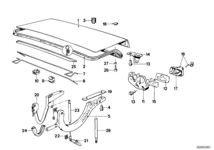 Gas pressurized spring, Number 23 in the illustration