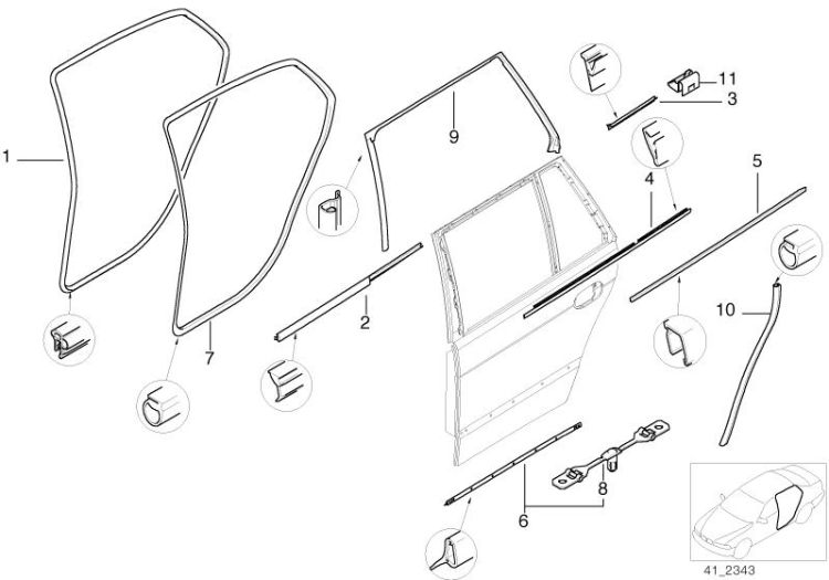 Türdichtung hinten ->47536410030