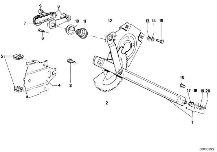 Door window lifting mechanism front ->