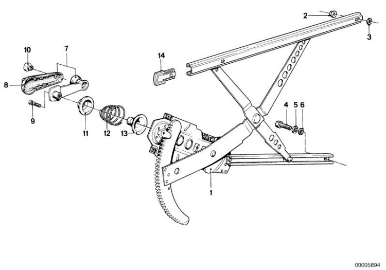 Door window lifting mechanism front ->47165510289