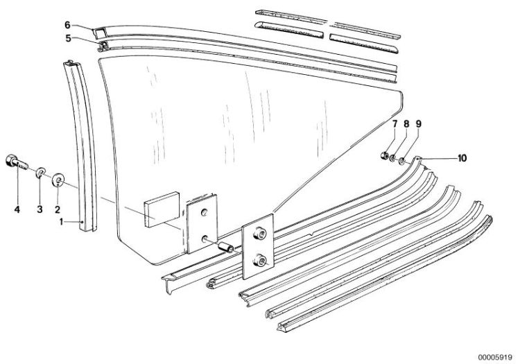 Window guide, rear ->47195510345