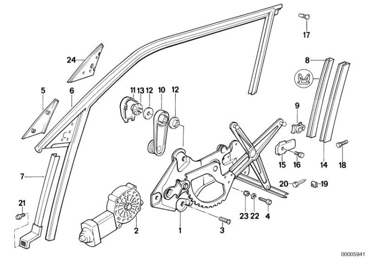 Crank,window lifter, Number 10 in the illustration