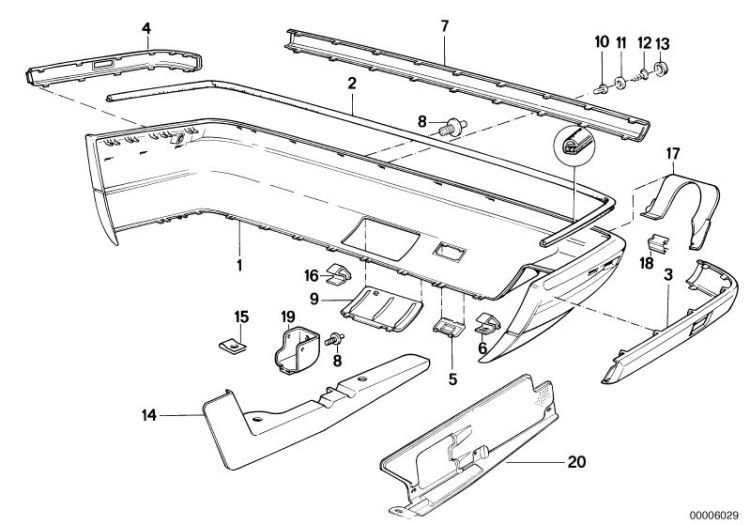 Bumper trim panel, rear ->47367510616