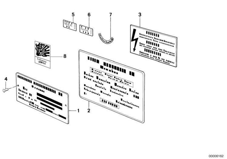 Label "Chassis Número", Número 01 en la ilustración