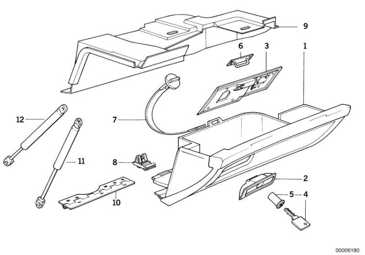 51451928810 CATCH UPPER PART Vehicle trim Instrument carrier  mounting parts BMW 7er E38 E32 >6180<, Chiusura parte superiore