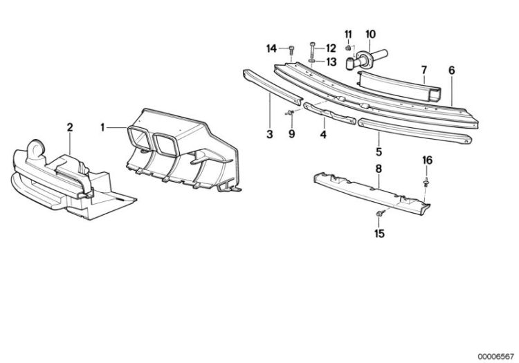 Front carrier bumper/air ducts ->47327512000