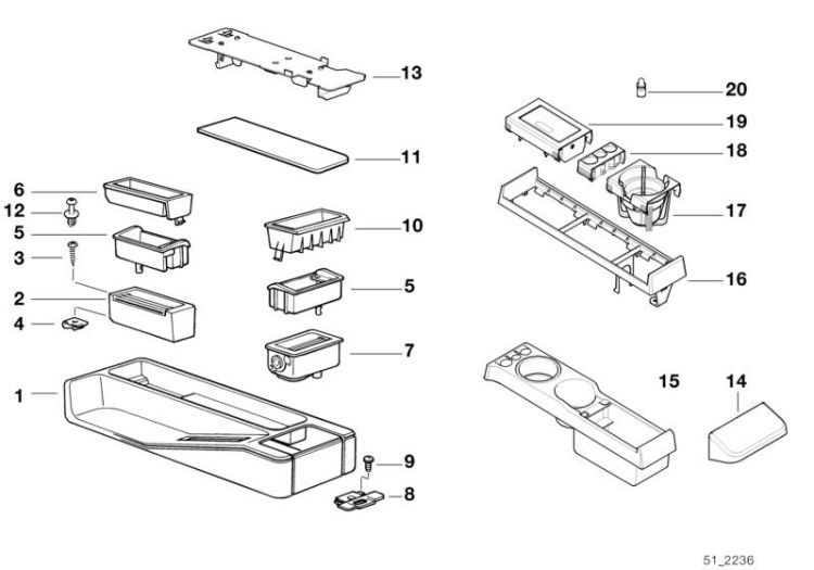 Centre console cubbies ->47416513096