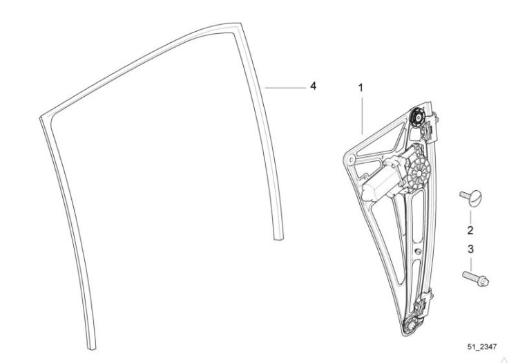 Door window lifting mechanism rear ->47507512127