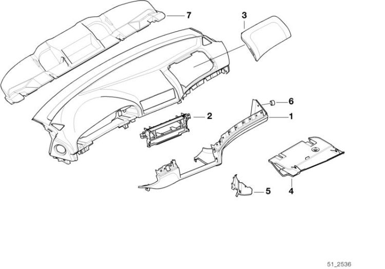 Deckel Instrumententafel Airbag, Nummer 03 in der Abbildung