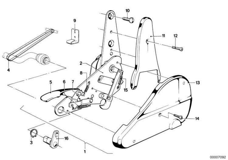 Fitting f reclining front seat ->47165520118