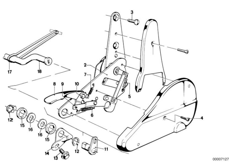 Fitting f reclining front seat ->47151521407