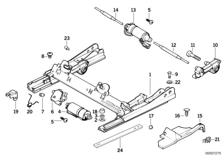 Front seat rail electrical/single parts ->47416520561