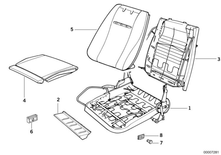 BMW sports seat upholstery parts ->47177520312