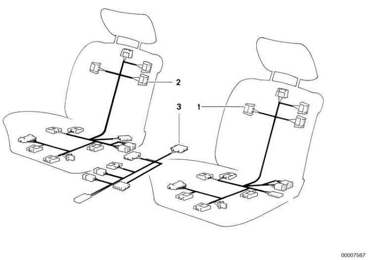 Kabelsatz elektr.Sitzverstellung vorne ->47338610306