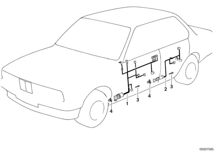 Jeu de cables cote conducteur, numéro 01 dans l'illustration