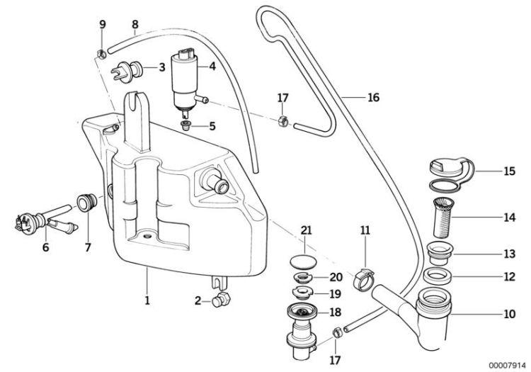 Single parts for rear window cleaning ->47293610017