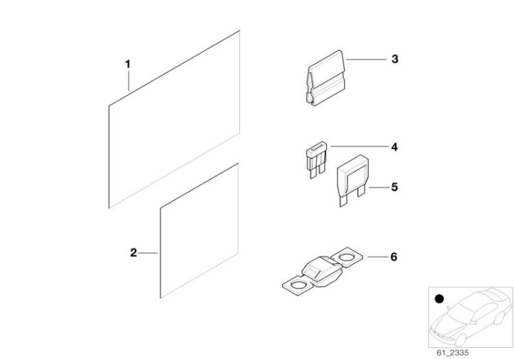 Single components for fuse box ->58137611710