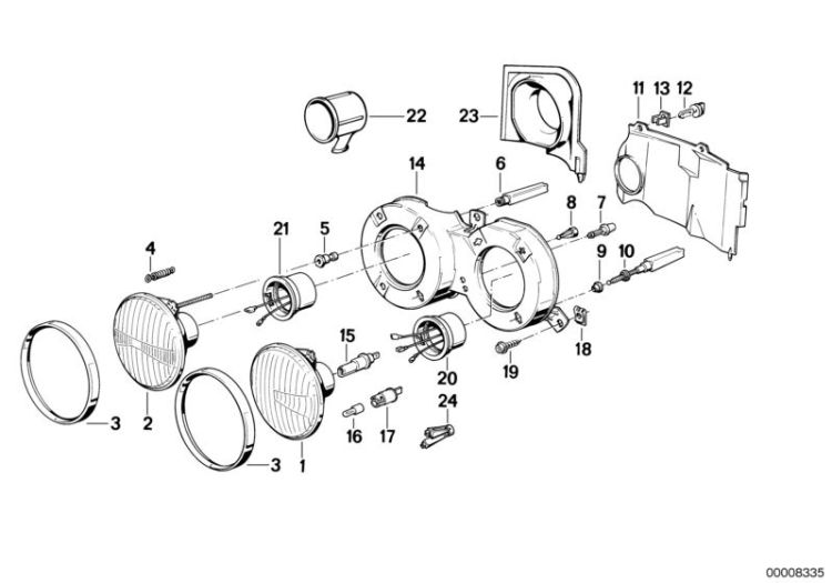 Single parts f conventional headlight ->47249630071