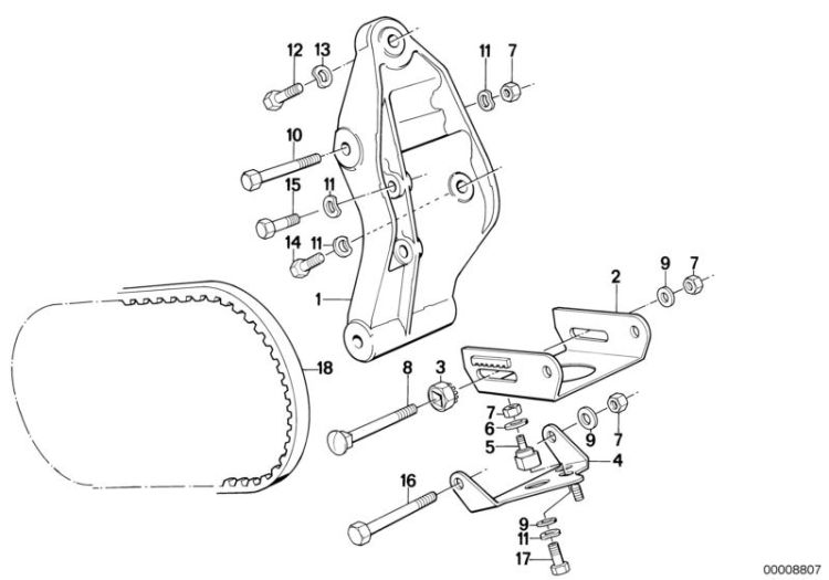 Air cond.compressor-supporting bracket ->47177640434