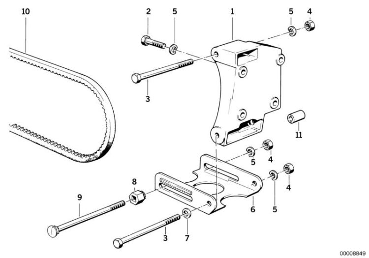 Air cond.compressor-supporting bracket ->47251641718