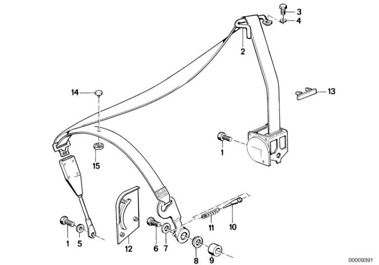 Front safety belt mounting parts ->47151720036