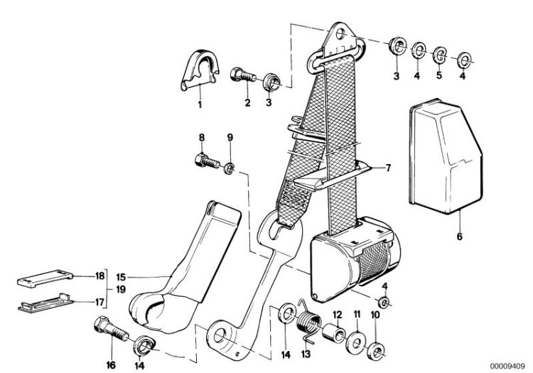 Front safety belt mounting parts ->47151720008