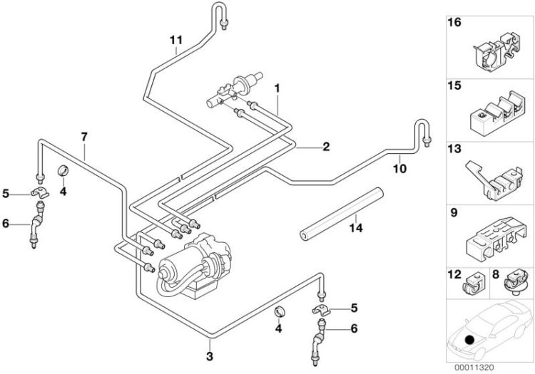 Brake pipe front ABS/ASC+T ->47451340551