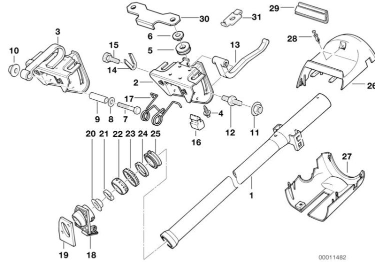 Vertically adjustable steering column ->47151120165