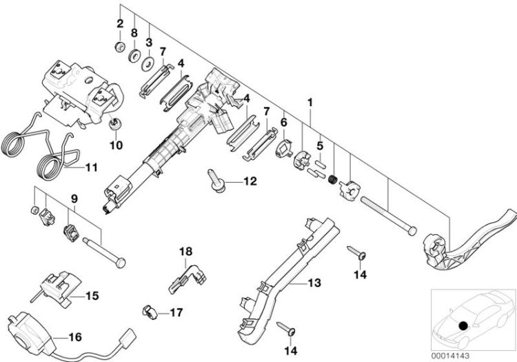 Steering column-adjustable/single parts ->47600320943