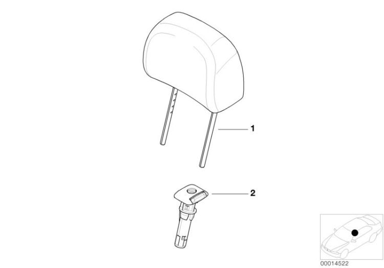 52108261194 HEAD REST CLOTH Seats Front seat BMW X5 E70 E53 >14522<, Poggiatesta versione