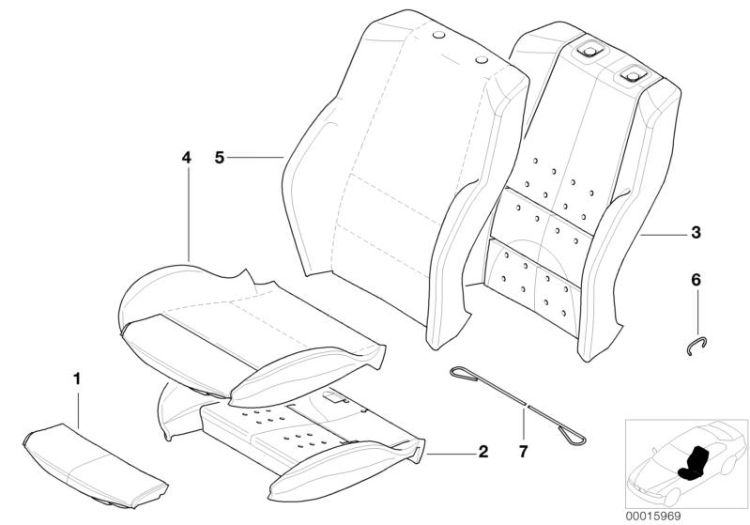 Seat, front, cushion &cover, sports seat ->47738522530