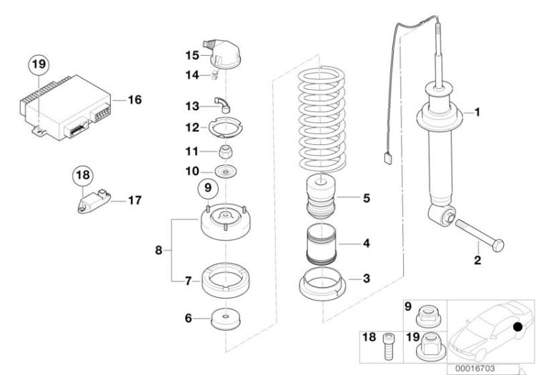 Spring strut rear EDC ->47338330545