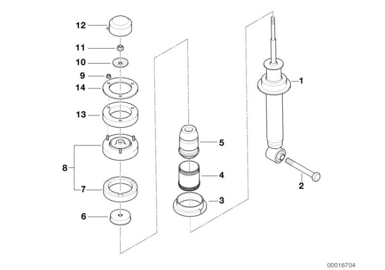 Single components for rear spring strut ->47507330448