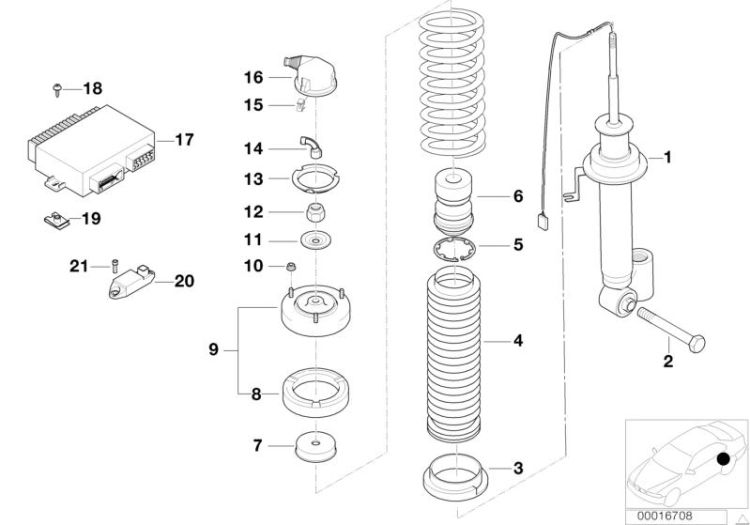 Rear spring strut assy EDC/levell.device ->47507330474