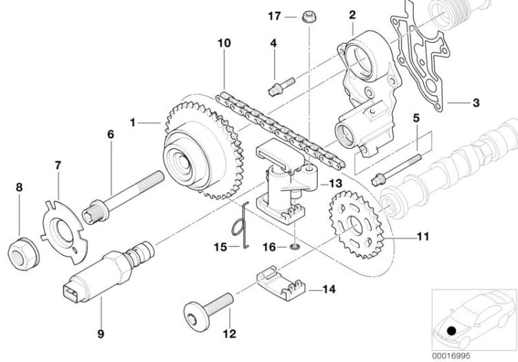 11361433660 DISTRIBUTION PIECE Engine Valve train BMW 6er E24 E39 E38 E53 >16995<, Pieza de distribucion