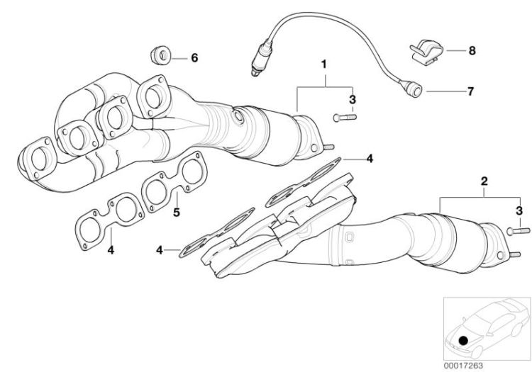 Exhaust manifold with catalyst ->47266120346