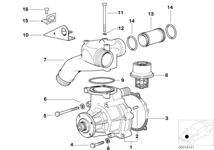 Waterpump - Thermostat ->47151031089