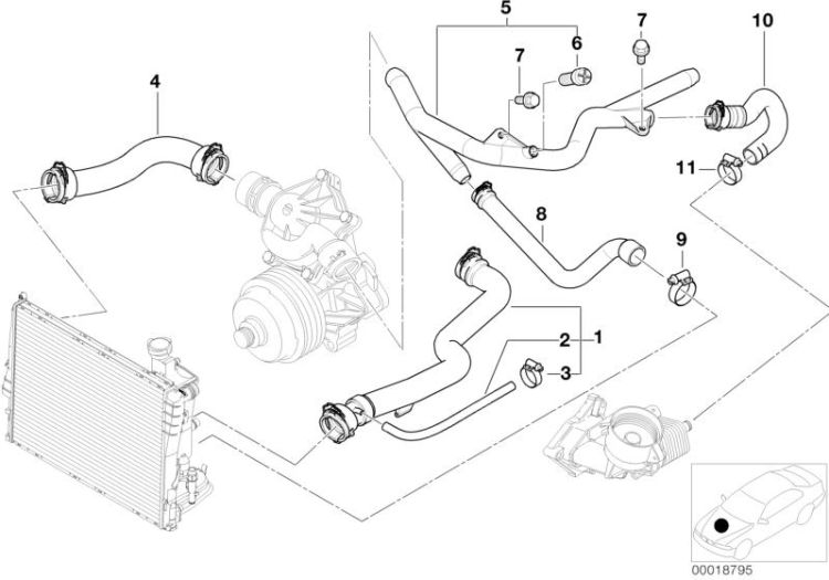 Cooling System Water Hoses ->47510112331