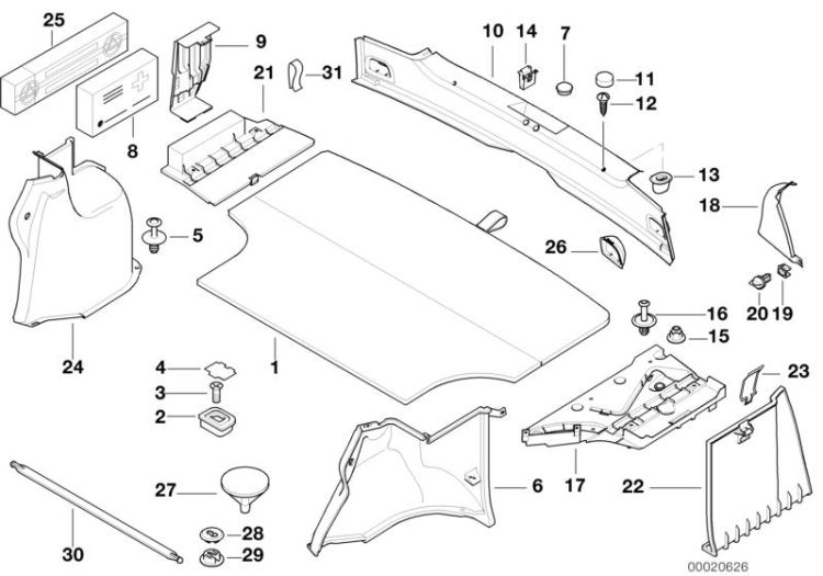 Trunk trim panel ->47457512209