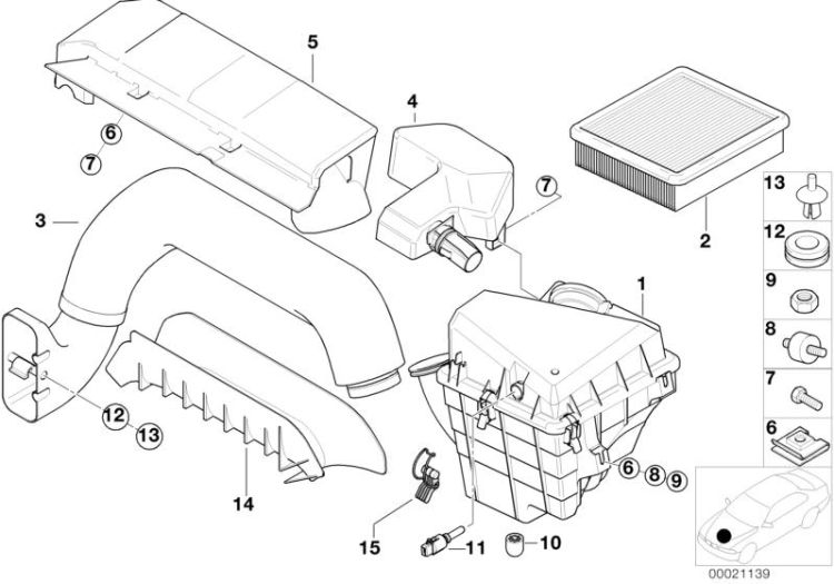 Intake silencer / Filter cartridge ->47416131706