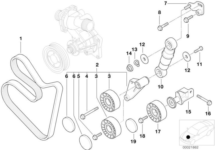 Belt Drive Water Pump/Alternator ->47513112012