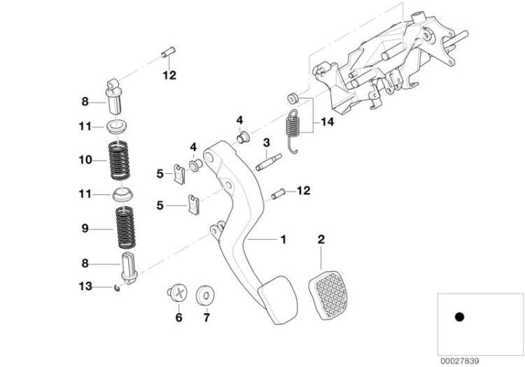 Pedals-supporting bracket/clutch pedal ->47416350454